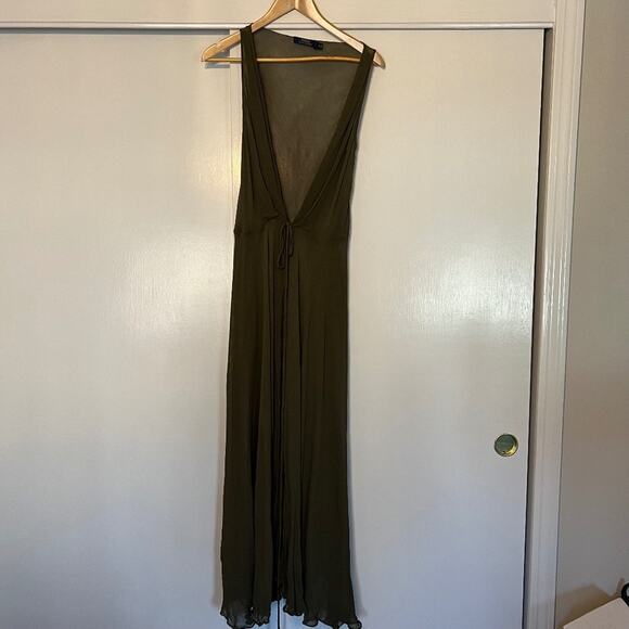 Polo Ralph Lauren Green Cover Up Sheer Maxi Viscose - Picture 1 of 8